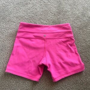 lululemon athletica Bright Pink Athletic Bike Shorts reversible size 4